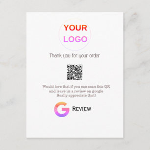 Google Bewertungs-Logo Geschäft Scan QR Bewertung Begleitkarte