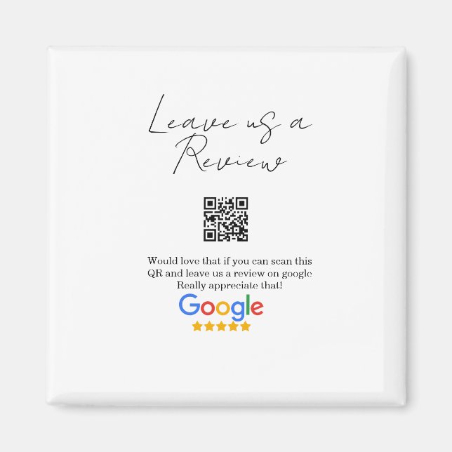 Google Bewertungs-Logo Geschäft Scan QR Bewertung Magnet (Vorne)