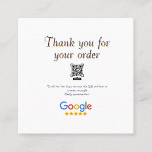 Google Bewertungs-Logo Geschäft Scan QR Bewertung Quadratische Visitenkarte