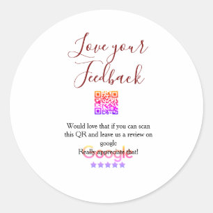 Google Bewertungs-Logo Geschäft Scan QR Bewertung Runder Aufkleber
