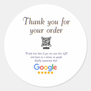 Google Bewertungs-Logo Geschäft Scan QR Bewertung Runder Aufkleber