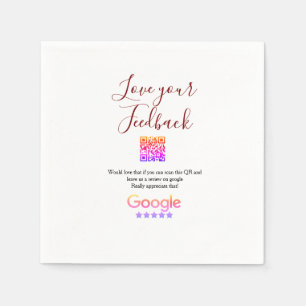 Google Bewertungs-Logo Geschäft Scan QR Bewertung Serviette