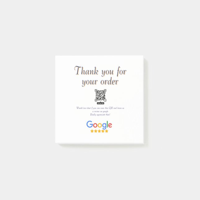 Google Bewertungs-Logo Scan QR Bewertung Post-it Klebezettel (Vorderseite)
