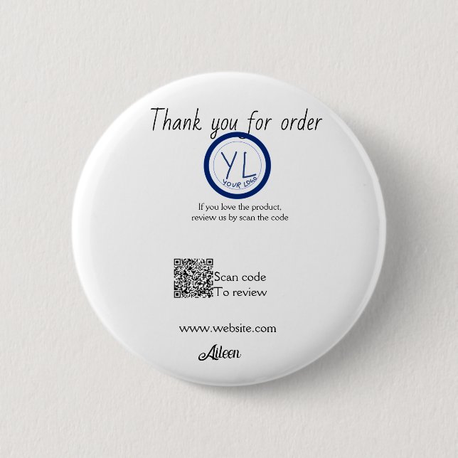 Google Bewertungs-Logo Website QR-Code scannen Button (Vorderseite)