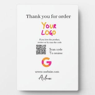 Google Bewertungs-Logo Website QR-Code scannen Fotoplatte