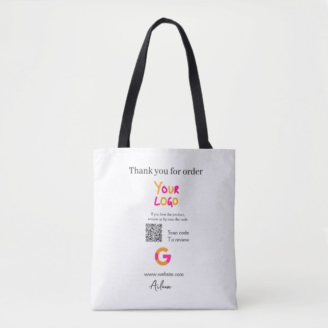 Google Bewertungs-Logo Website QR-Code scannen Tasche (Vorderseite)