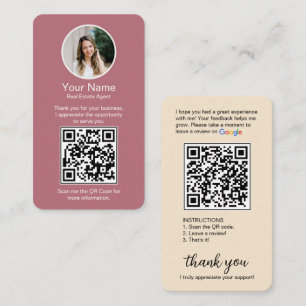 Google Bewertungs Visitenkarte mit Foto und QR-Cod