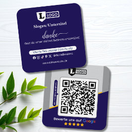 Google Bewertungskarte mit QR code Business Card  Quadratische Visitenkarte