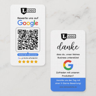 Google Bewertungskarte mit QR-Code Visitenkarte