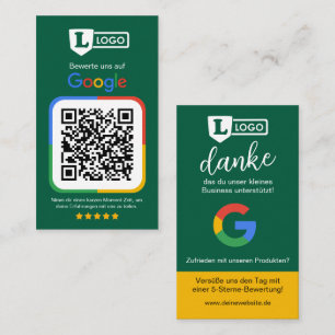 Google Bewertungskarte mit QR-Code Visitenkarte