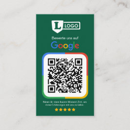 Google Bewertungskarte mit QR code  Visitenkarte