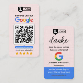 Google Bewertungskarte mit QR-Code Visitenkarte 