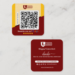 Google Bewertungskarte mit QR-Code Visitenkarte 