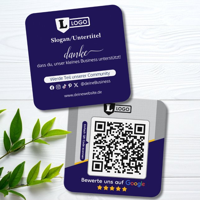 Google Bewertungskarte mit QR-Code Visitenkarte  (Google Rezensions-Karten)