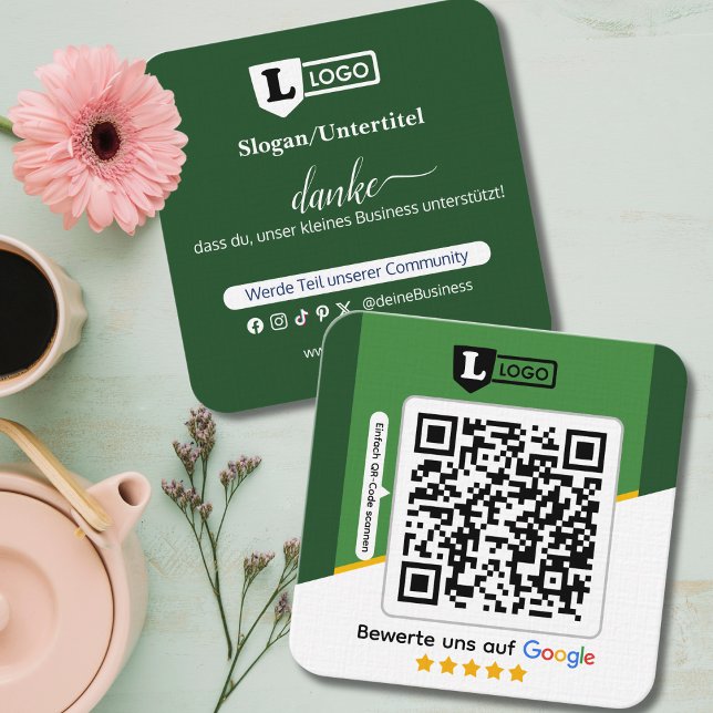 Google Bewertungskarte mit QR-Code Visitenkarte  (Google Bewertungskarte)