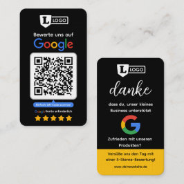 Google Bewertungskarte mit QR-Code Visitenkarte 