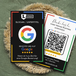 Google Bewertungskarte with QR code Business Card  Visitenkarte