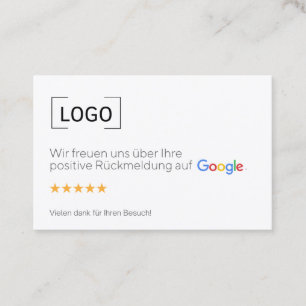 Google Bewertungskarten Visitenkarte 