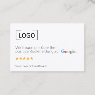 Google Bewertungskarten Visitenkarte 
