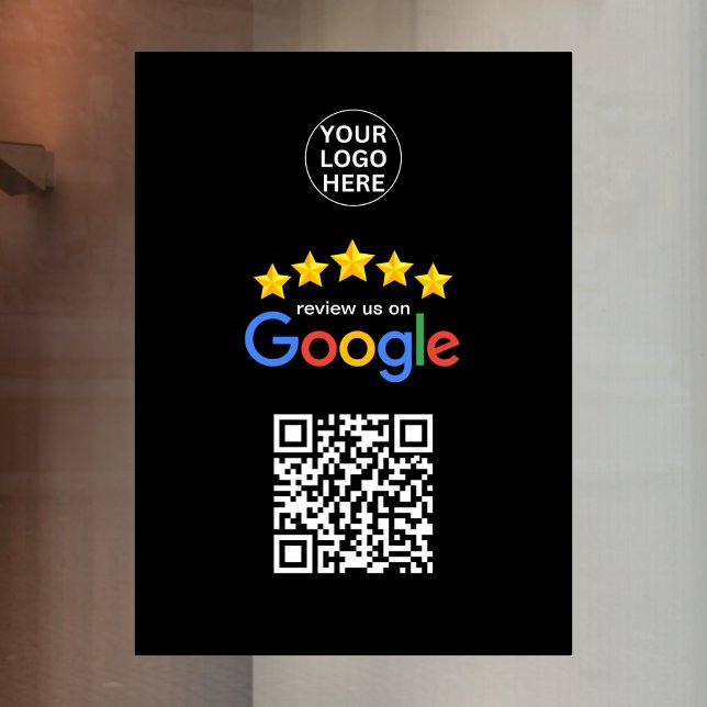 Google Business Review 5 Star QR Code Black Fensteraufkleber (Von Creator hochgeladen)