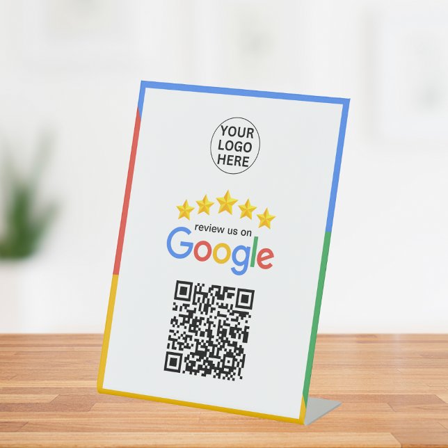 Google Business Review 5 Star QR Code Sockelschild (Von Creator hochgeladen)