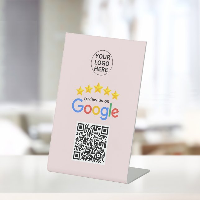 Google Business Reviews 5 Star Qr Code Rosa Sockelschild (Von Creator hochgeladen)