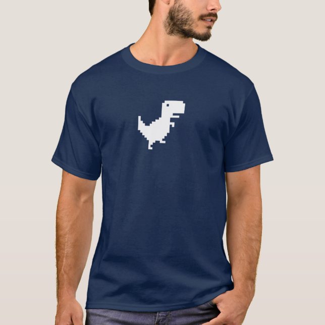 Google chromieren Dinossaur | 8bit Pixel | T-Shirt (Vorderseite)
