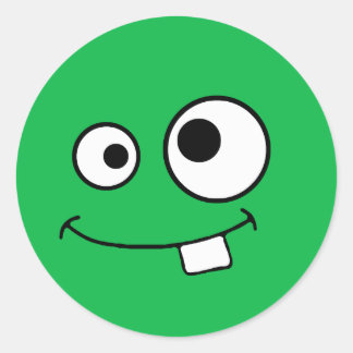 Google-Mit Augen-Green-Monster-Aufkleber Runder Aufkleber