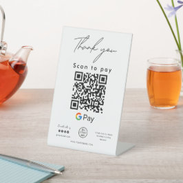 Google Pay QR Code Logo Scan to Pay Vielen Dank Sockelschild