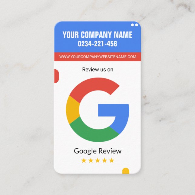 Google-Prüfkarte für Unternehmen Visitenkarte (Vorderseite)
