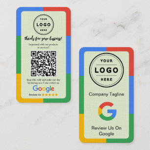 Google-Review-Anfragekarte mit Logo und QR-Code Visitenkarte