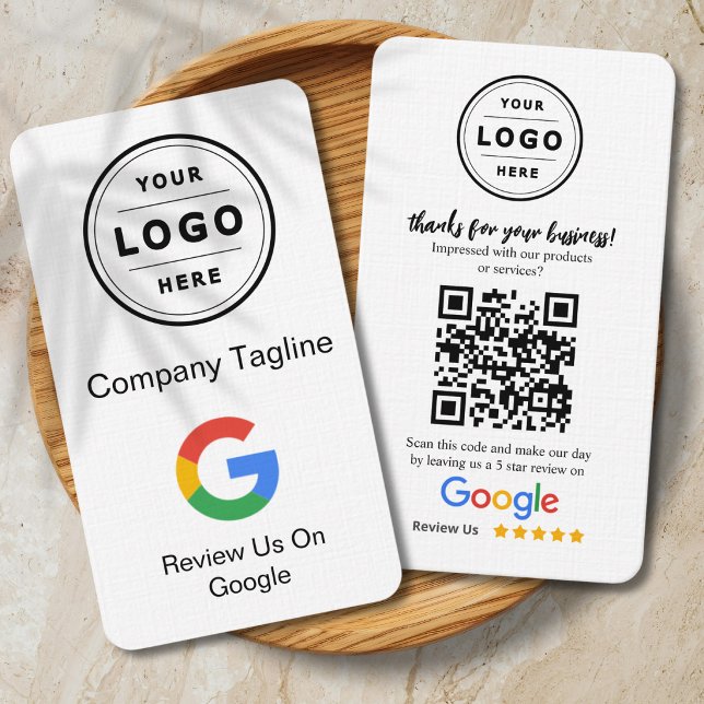 Google Review-Anfragekarte mit Logo und QR-Code Visitenkarte (Google Feedback business cards with QR code)