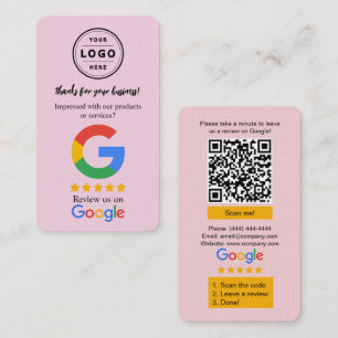 Google Review-Anfragekarte mit Logo und QR-Code Visitenkarte