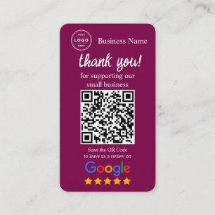 Google-Review-Anfragekarte mit QR-Code Visitenkarte