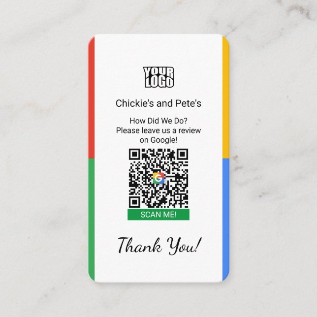 Google Review Business Card für kleine Unternehmen Visitenkarte (Vorderseite)