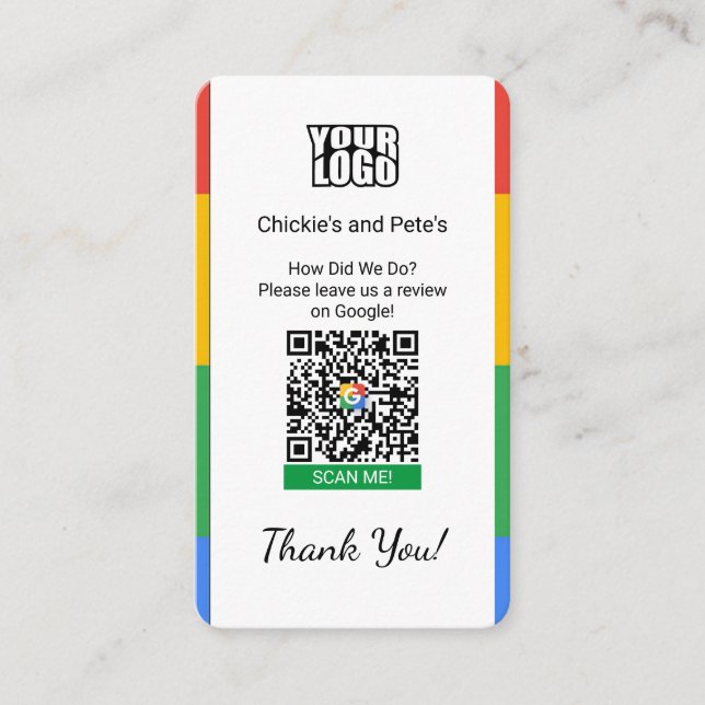 Google Review Business Card für kleine Unternehmen Visitenkarte (Vorderseite)