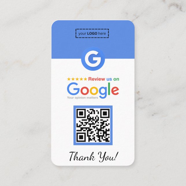 Google Review Business Card mit Facebook QR Code Visitenkarte (Rückseite)