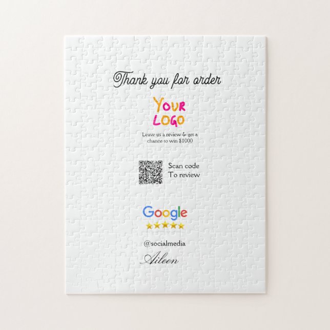 Google review business logo website scan QR code (Vertikal)