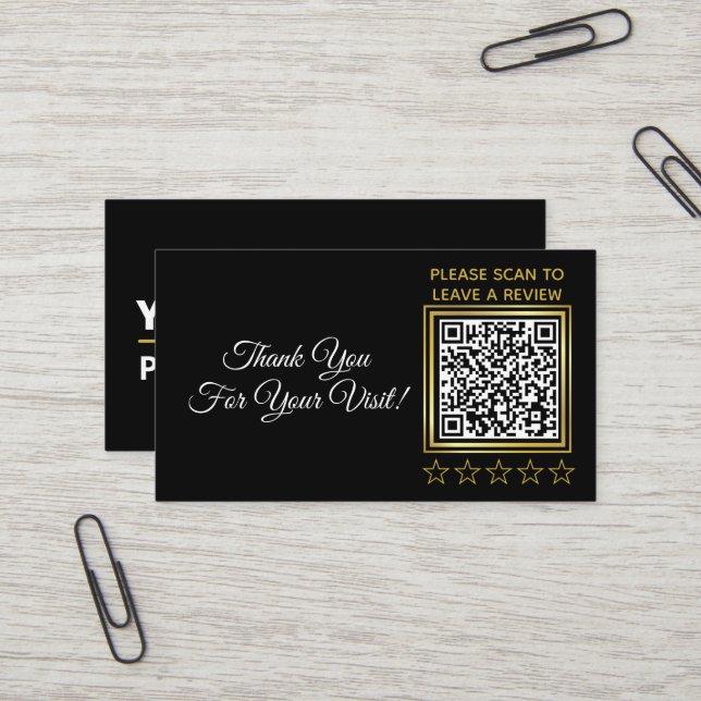 Google Review für das Logo von Black Gold QR Compa Visitenkarte (Vorderseite/Rückseite Beispiel)