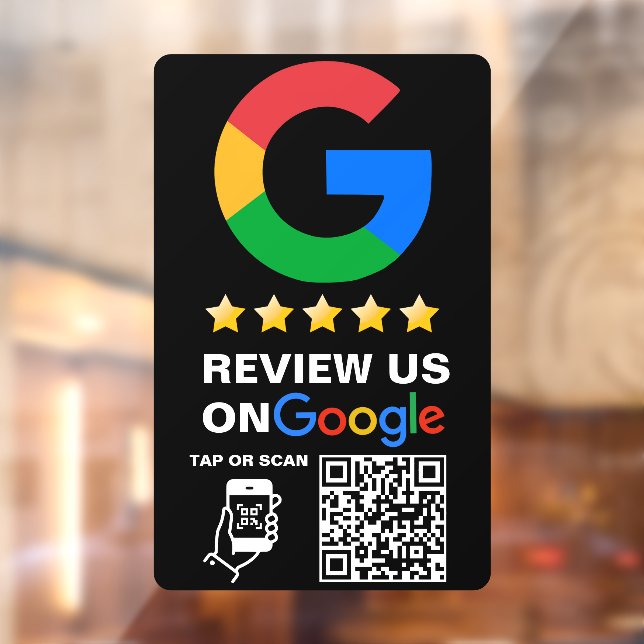Google Review für moderne schwarze benutzerdefinie Fensteraufkleber (Blatt 2)