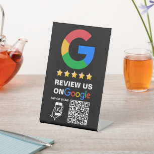 Google Review für moderne schwarze benutzerdefinie Sockelschild