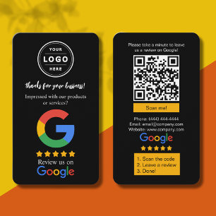 Google Review Geschäftskarten mit Logo und QR-Code Visitenkarte