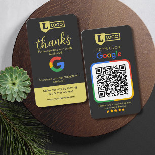 Google Review Geschäftskarten mit QR-Code Charcoal Visitenkarte