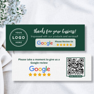 Google Review Geschäftskarten Smaragdgrün Telefonnummerkarte
