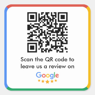 Google Review Link QR Code Quadratischer Aufkleber