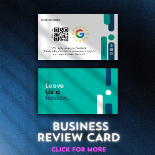 Google Review Mein Business Modern QR Code Visitenkarte