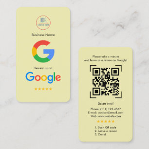 Google Review mit QR Code Link Business Card Visitenkarte