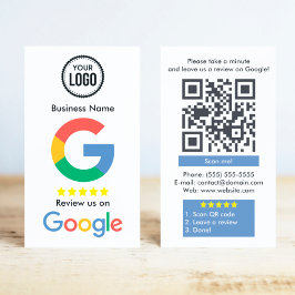 Google Review mit QR-Code Link Visitenkarte