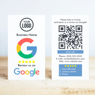 Google Review mit QR-Code Link Visitenkarte