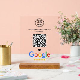 Google Review mit QR-Code Modernes Minimalistisch Acrylschild